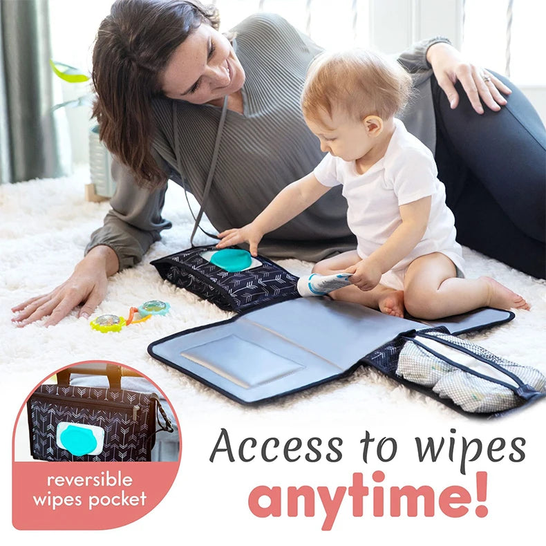 Multi-Functional Waterproof Fabric Portable Diaper Changing Pad Trolley Folding Home Textile