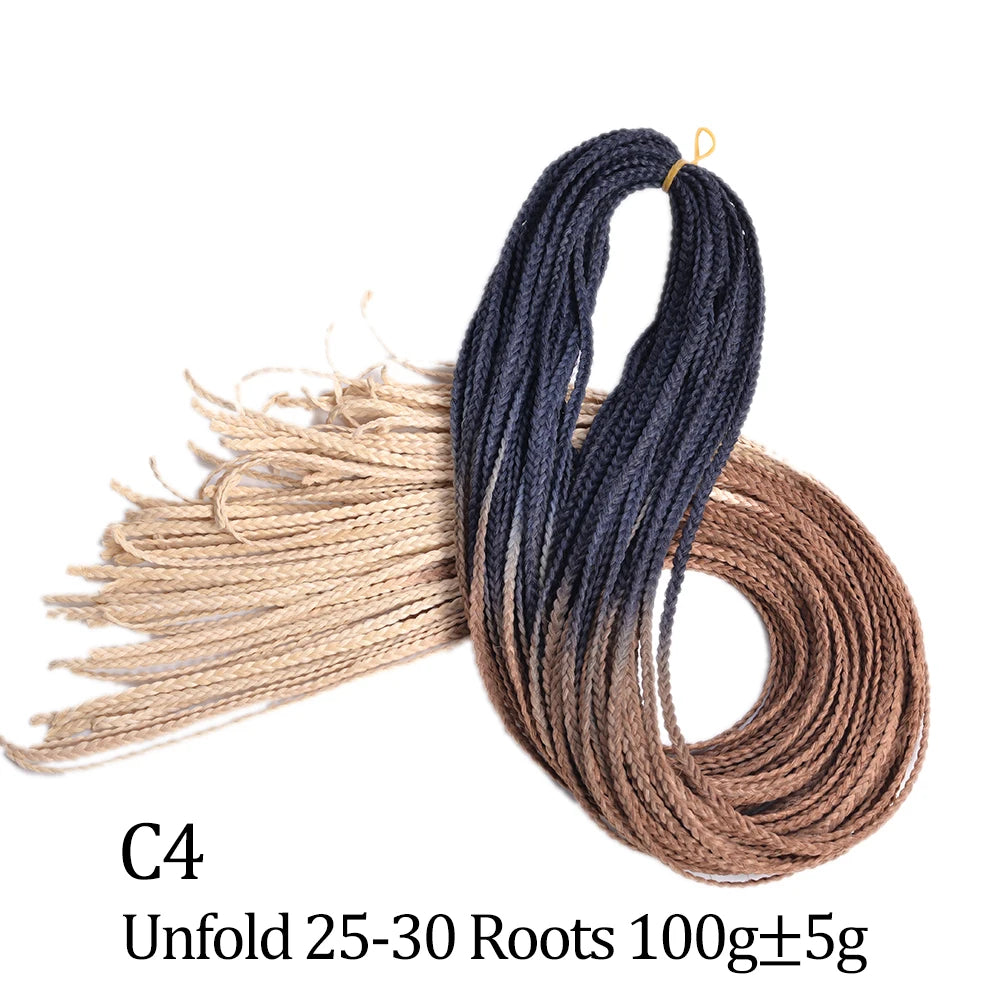 Ombre Zizi Braids Thin Box Braids Crochet Hair Extensions Synthetic Hair Rainbow Thin Zizi Braids Hair Bundles BudaBuda