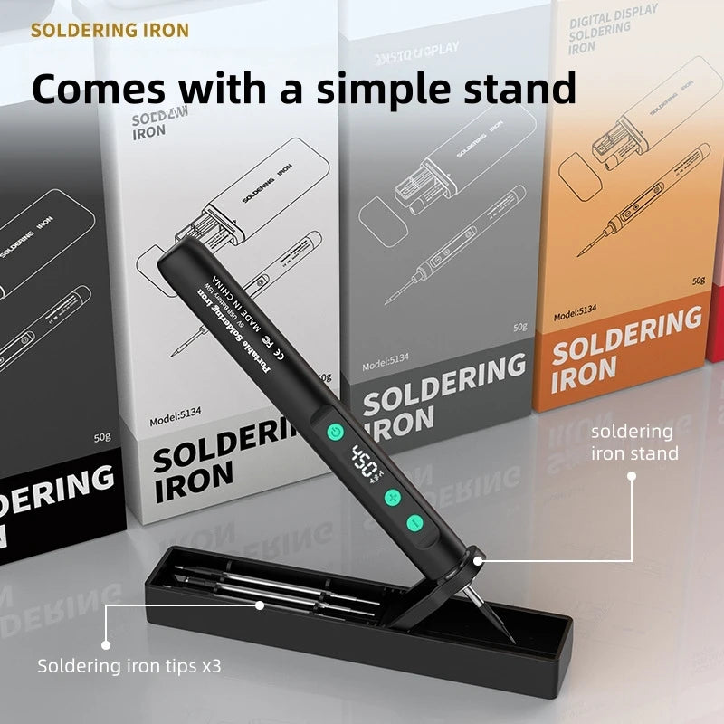 New USB Wireless Soldering Iron, Portable Digital Displays Soldering Iron,  Home Soldering Repair Special Soldering Iron Set