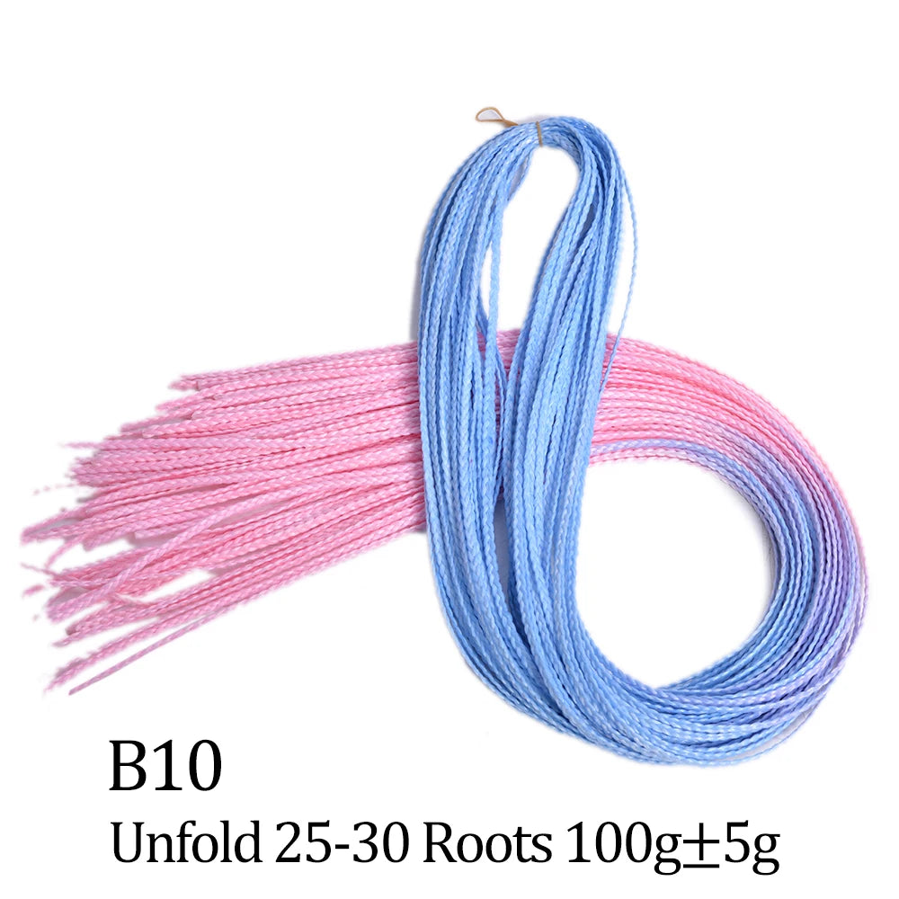 Ombre Zizi Braids Thin Box Braids Crochet Hair Extensions Synthetic Hair Rainbow Thin Zizi Braids Hair Bundles BudaBuda