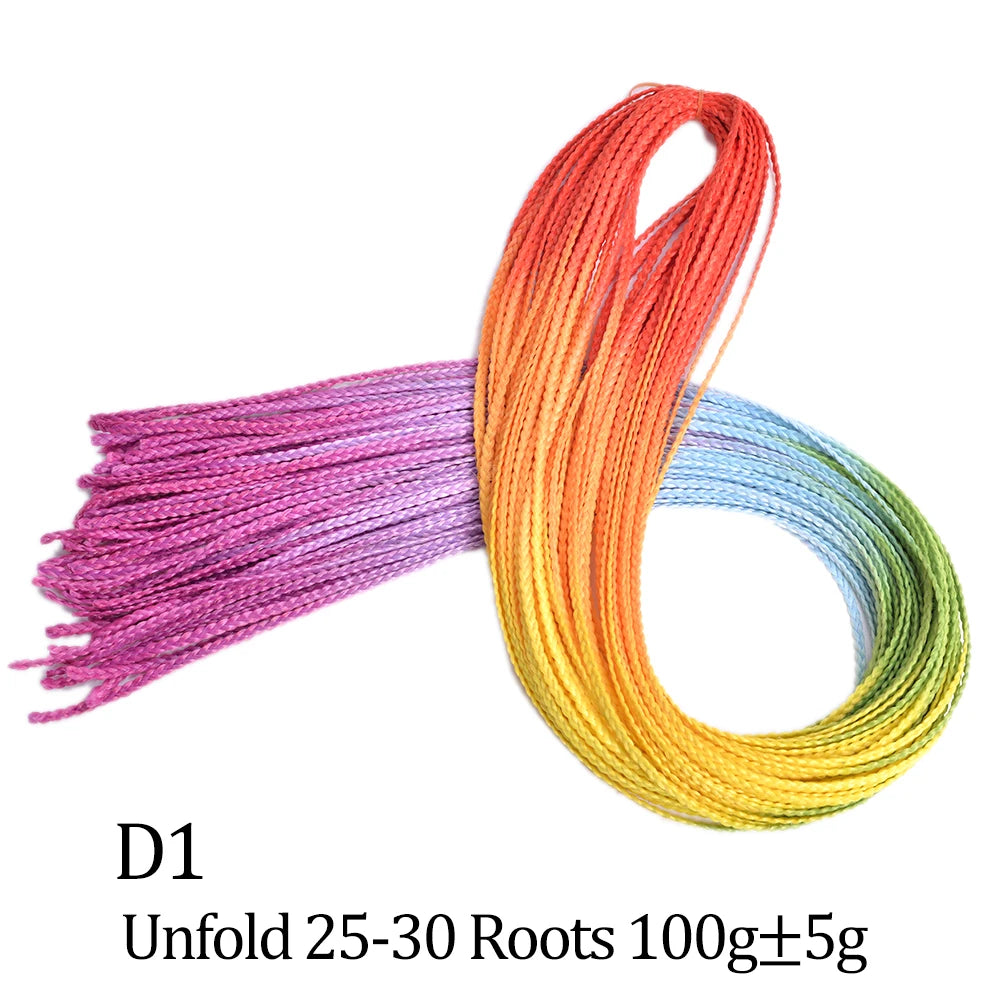 Ombre Zizi Braids Thin Box Braids Crochet Hair Extensions Synthetic Hair Rainbow Thin Zizi Braids Hair Bundles BudaBuda