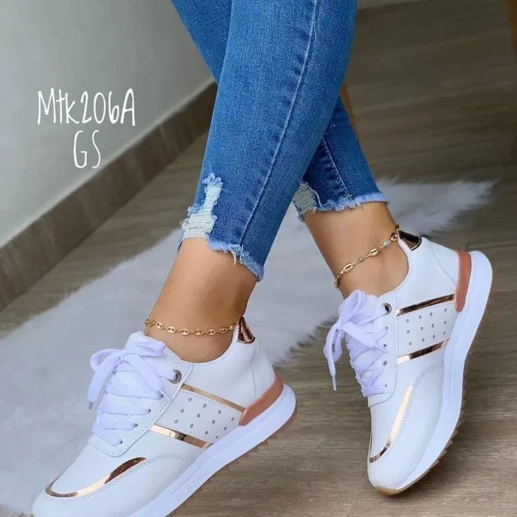 Women's Peep Toe Monk Strap Casual Sneakers