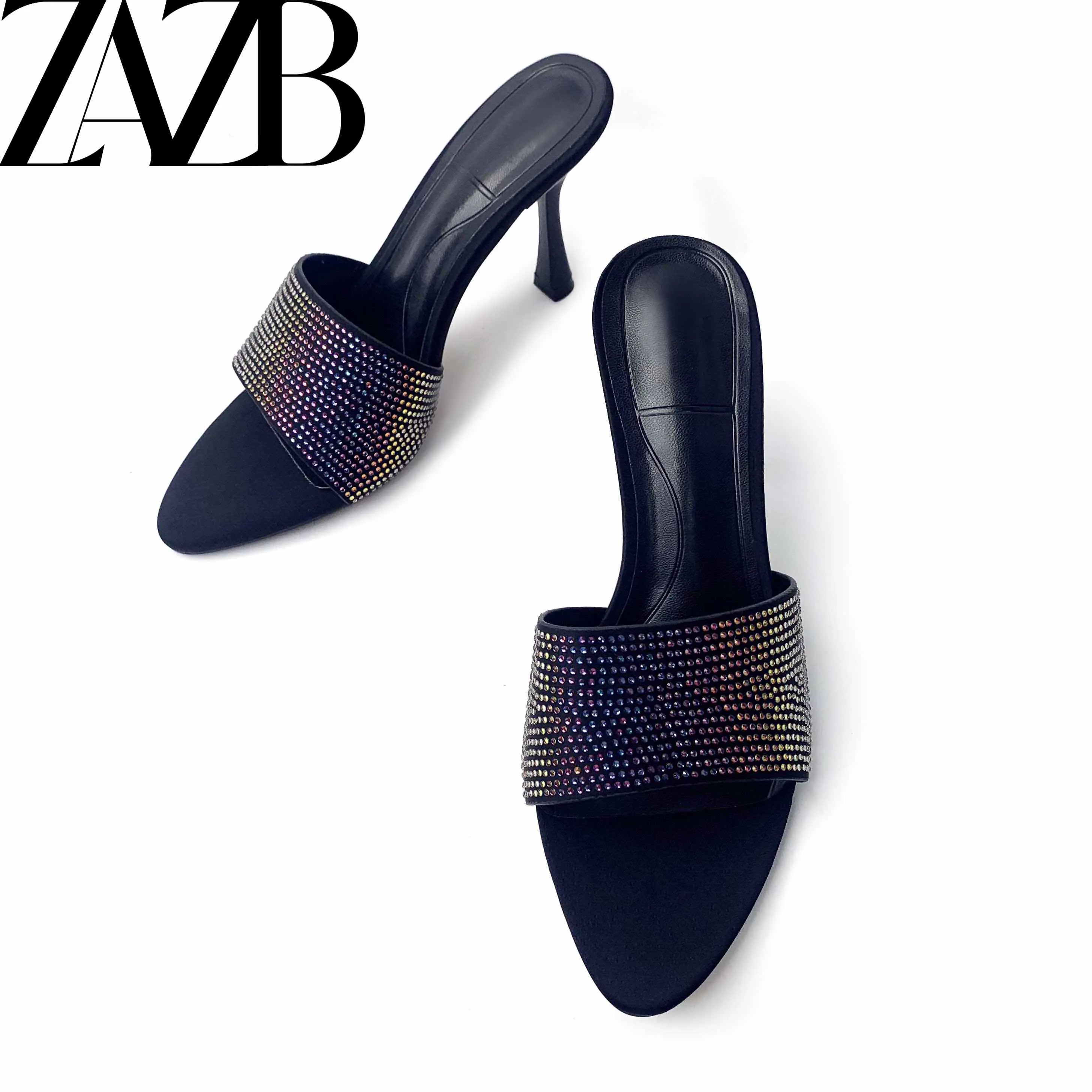 Women's Rhinestone Peep Toe Pointed Sandals