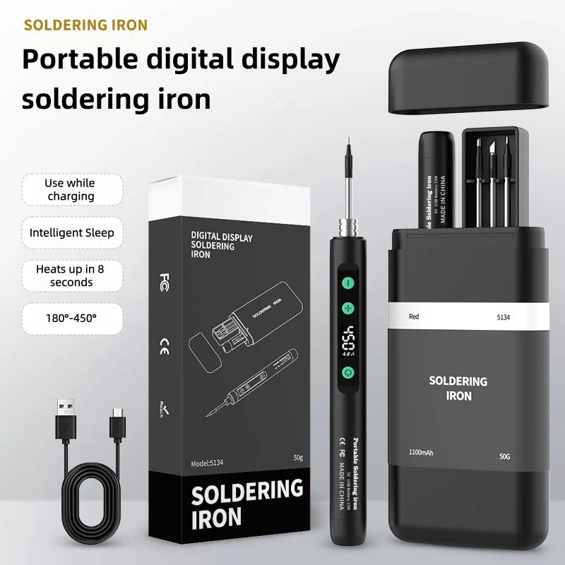 New USB Wireless Soldering Iron, Portable Digital Displays Soldering Iron,  Home Soldering Repair Special Soldering Iron Set