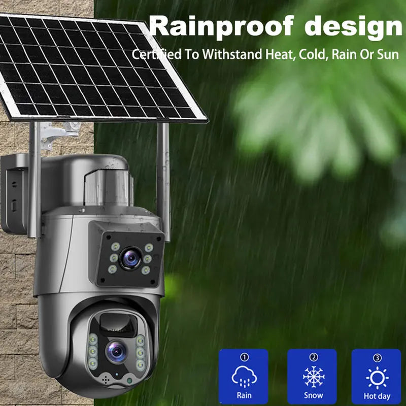 8MP solar low-power surveillance camera outdoor 4G sim card network remote home 4K HD wireless wifi  ptz security cctv camera