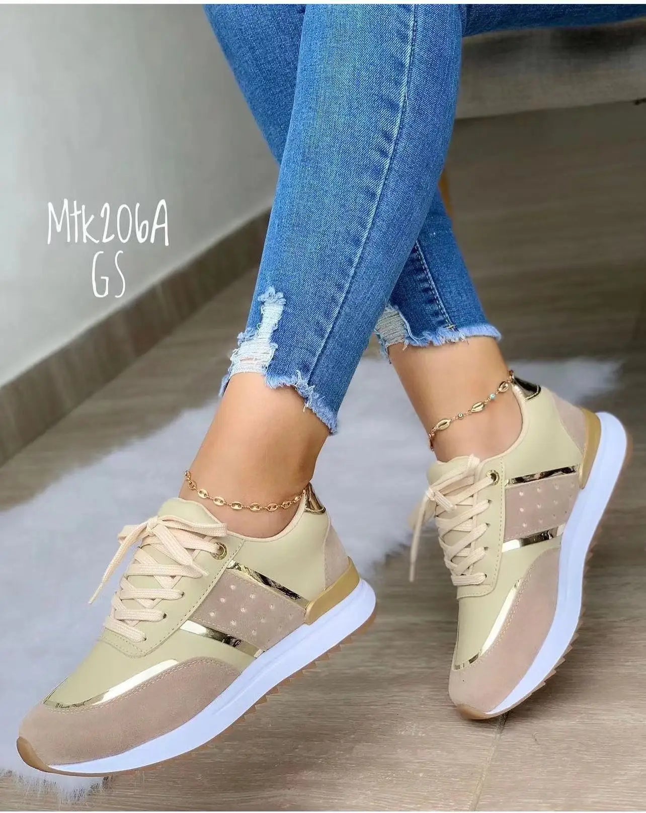 Women's Peep Toe Monk Strap Casual Sneakers