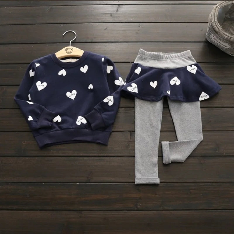 Toddler Girls 3-Piece Sport Suit Set — T-Shirt, Skirt & Leggings