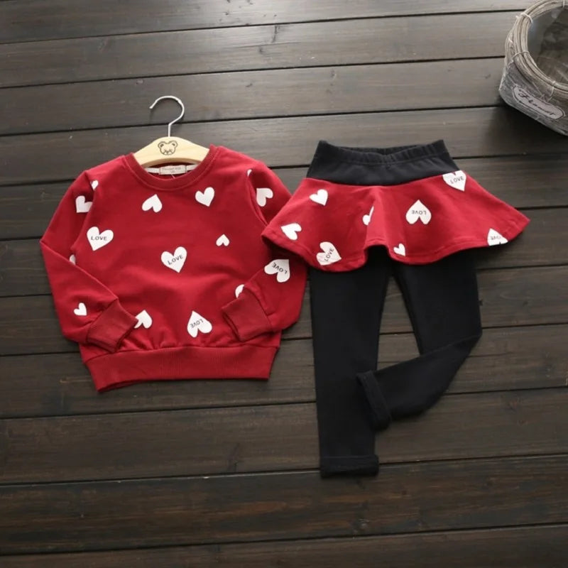 Toddler Girls 3-Piece Sport Suit Set — T-Shirt, Skirt & Leggings