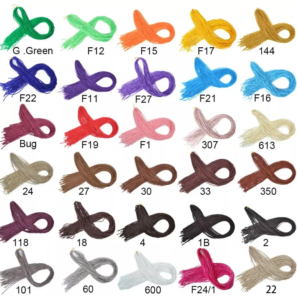 Ombre Zizi Braids Thin Box Braids Crochet Hair Extensions Synthetic Hair Rainbow Thin Zizi Braids Hair Bundles BudaBuda