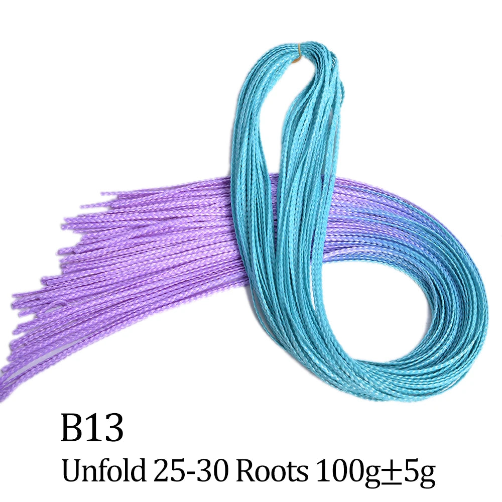 Ombre Zizi Braids Thin Box Braids Crochet Hair Extensions Synthetic Hair Rainbow Thin Zizi Braids Hair Bundles BudaBuda