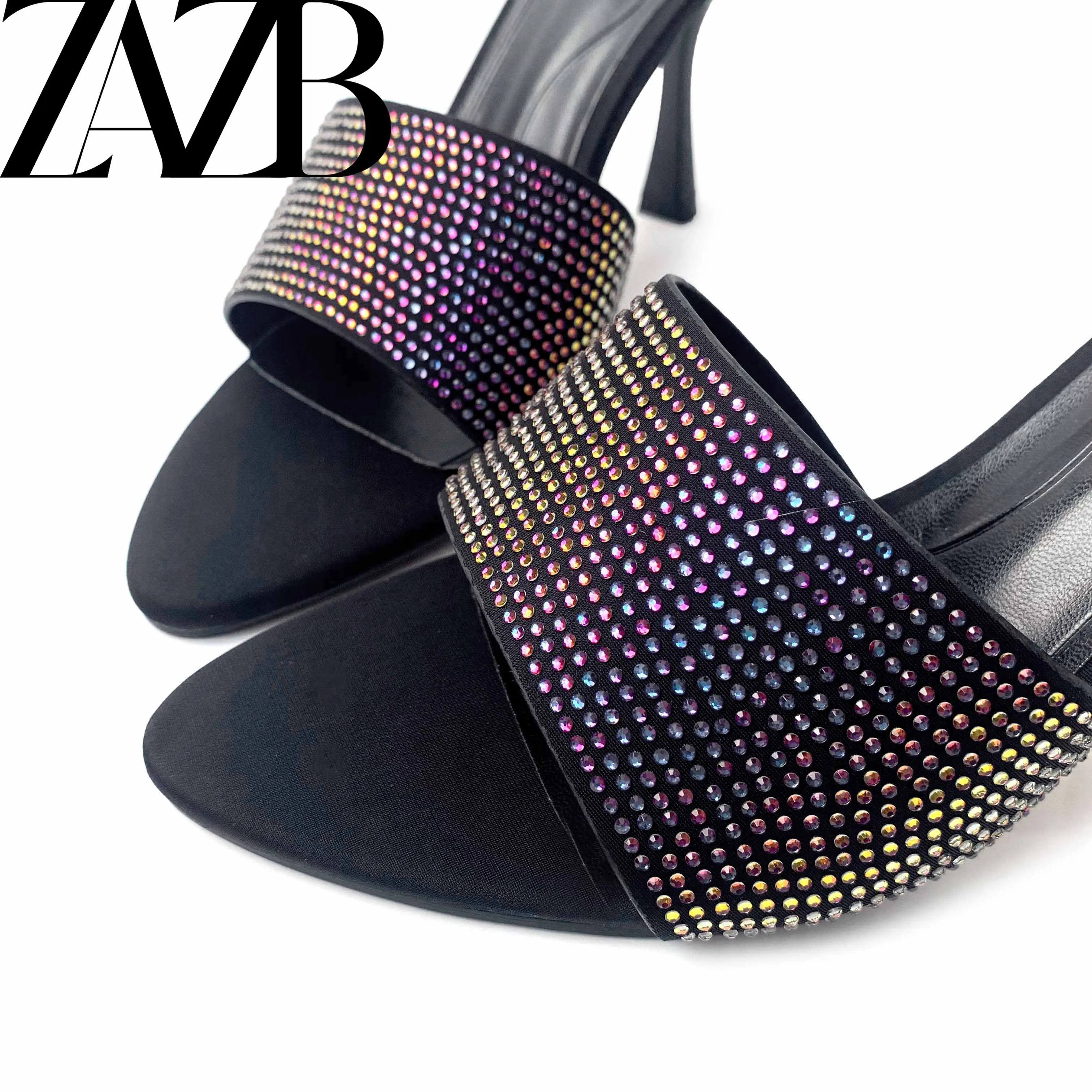 Women's Rhinestone Peep Toe Pointed Sandals