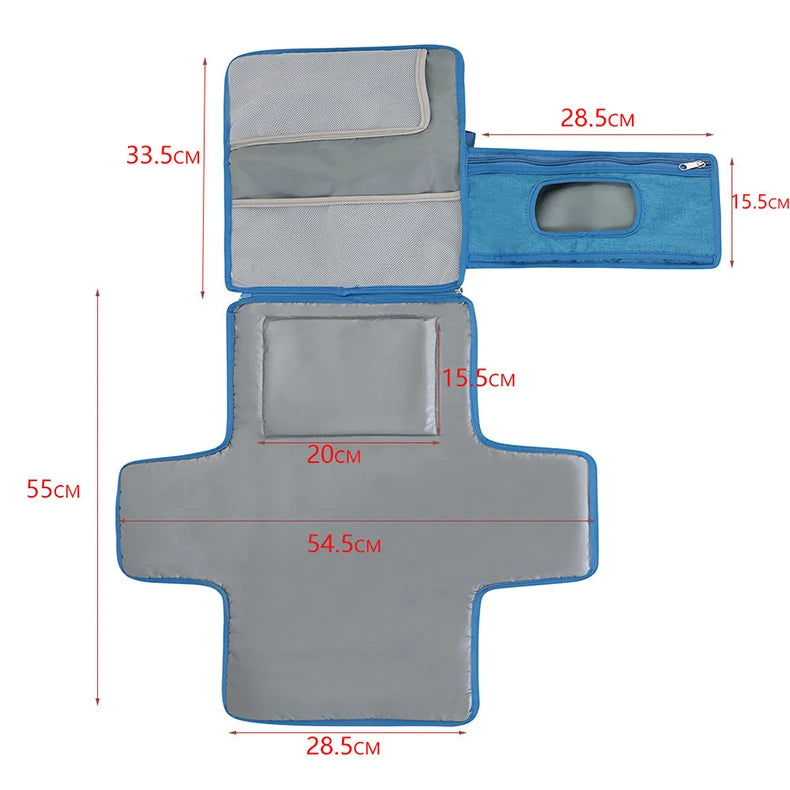 Multi-Functional Waterproof Fabric Portable Diaper Changing Pad Trolley Folding Home Textile