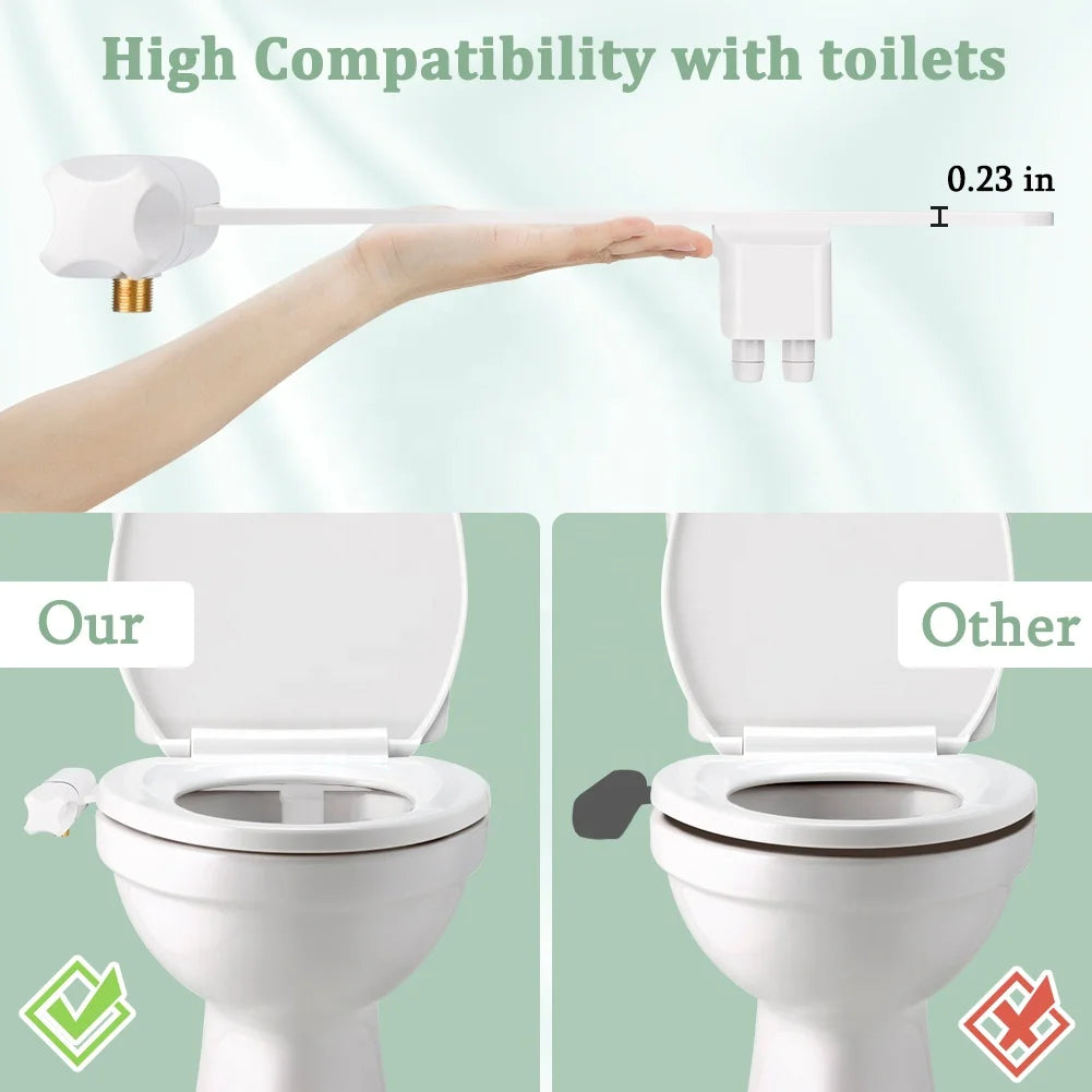 Home Fresh Water Spray Non-Electric Mechanical Toilet Bidet Seat Attachment Self-Cleaning Retractable Plastic Ceramic Bathroom