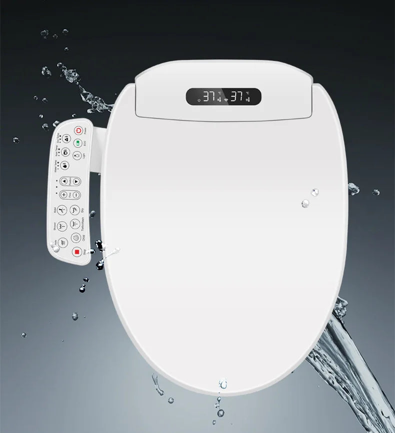 High-Grade Smart Intelligent Toilet Seat Home Design with Durable Plastic Material Elongated Shape