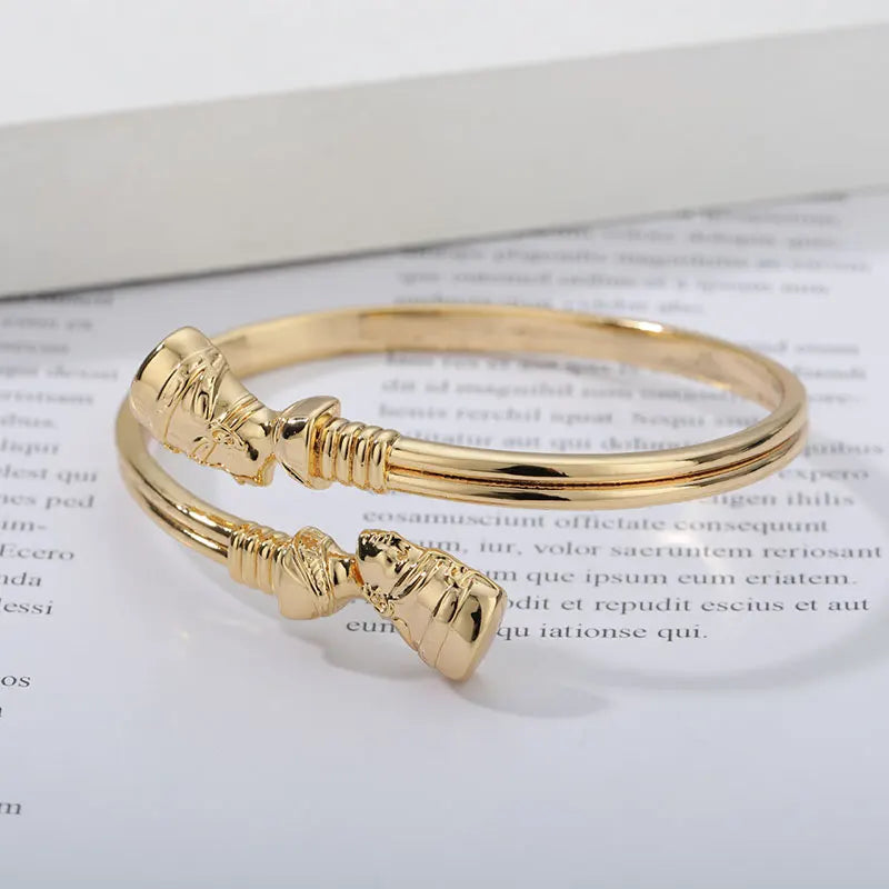 Egyptian Queen Nefertiti Bangles African Cuff Bracelet Stainless Steel Adjustable Luck Bracelets For Women man Jewelry Gift
