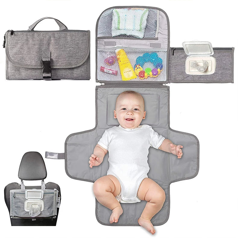 Multi-Functional Waterproof Fabric Portable Diaper Changing Pad Trolley Folding Home Textile