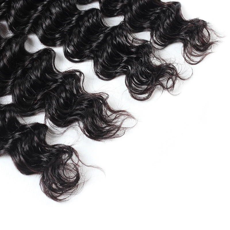 Wholesale 10A Deep Wave Mink Brazilian Virgin Hair Extensions Shein Bundles with Scrunchie Wig Private Label Remy Hair Packaging
