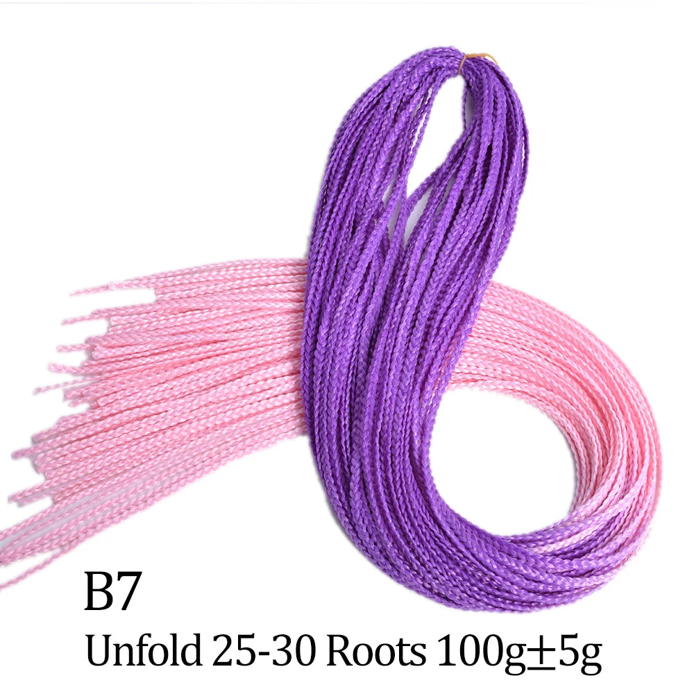 Ombre Zizi Braids Thin Box Braids Crochet Hair Extensions Synthetic Hair Rainbow Thin Zizi Braids Hair Bundles BudaBuda