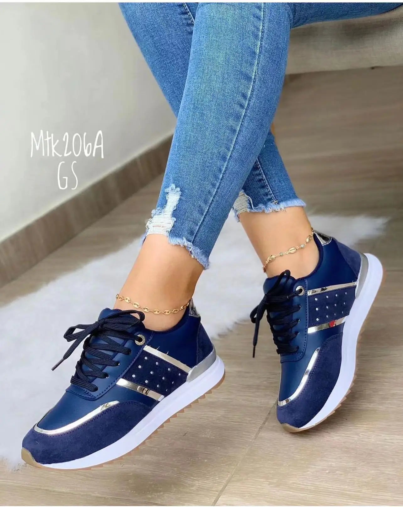 Women's Peep Toe Monk Strap Casual Sneakers