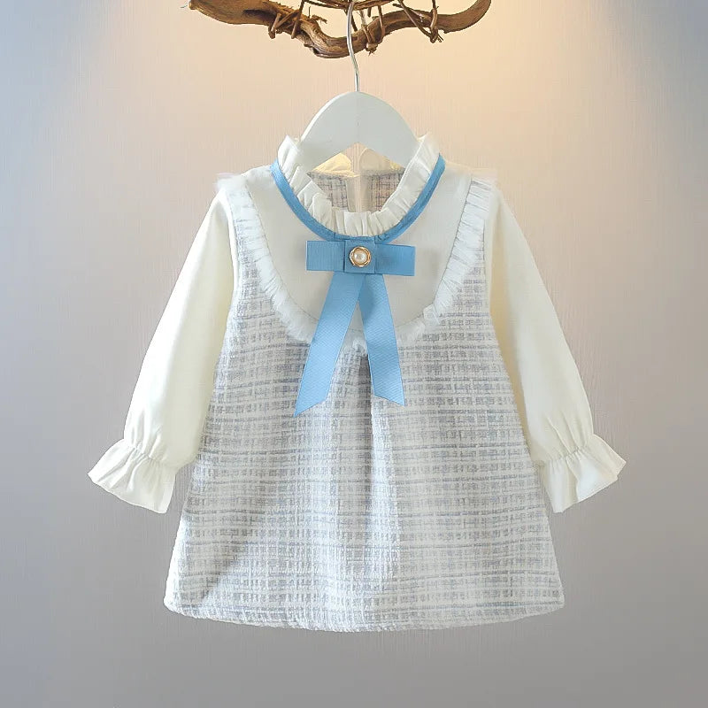 Baby Girl Plaid Long Sleeve A-Line Princess Dress