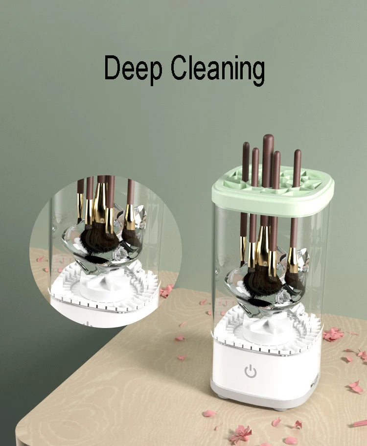 Laxney New Design Rechargeable Portable Electric Makeup Brush Cleaner with ABS/TPE Material White Color for Commercial Home Use
