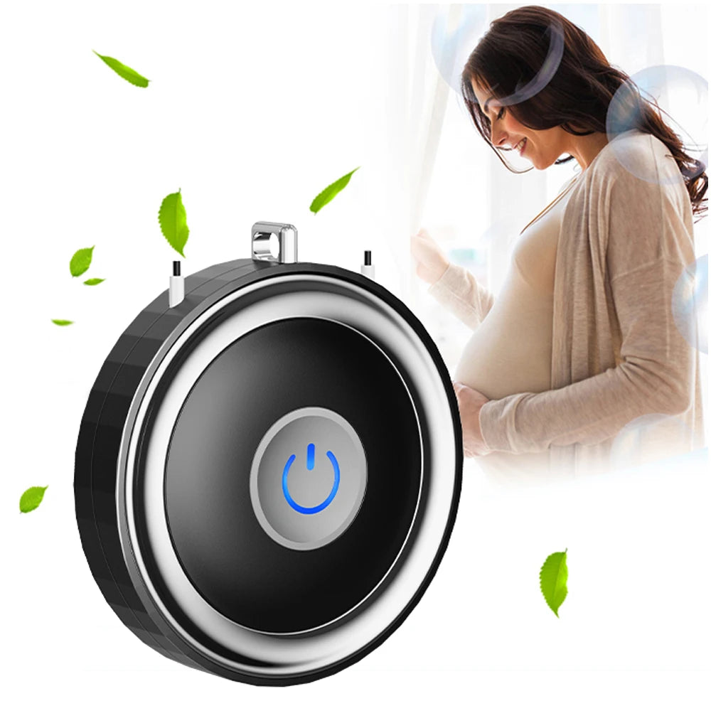 USB Rechargeable Wearable Necklace Air Purifier, Home Hanging Neck Type Car Oxygen Bar at Any Time Negative Ion Air Purifier