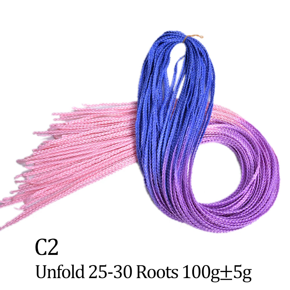 Ombre Zizi Braids Thin Box Braids Crochet Hair Extensions Synthetic Hair Rainbow Thin Zizi Braids Hair Bundles BudaBuda
