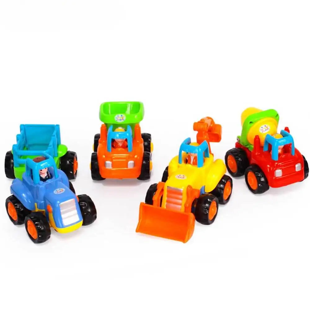 Friction Toy Car Engineering Van Model Kids Educational Vehicle Pull Back Mini Trucks Safe Material Tractors Car Model