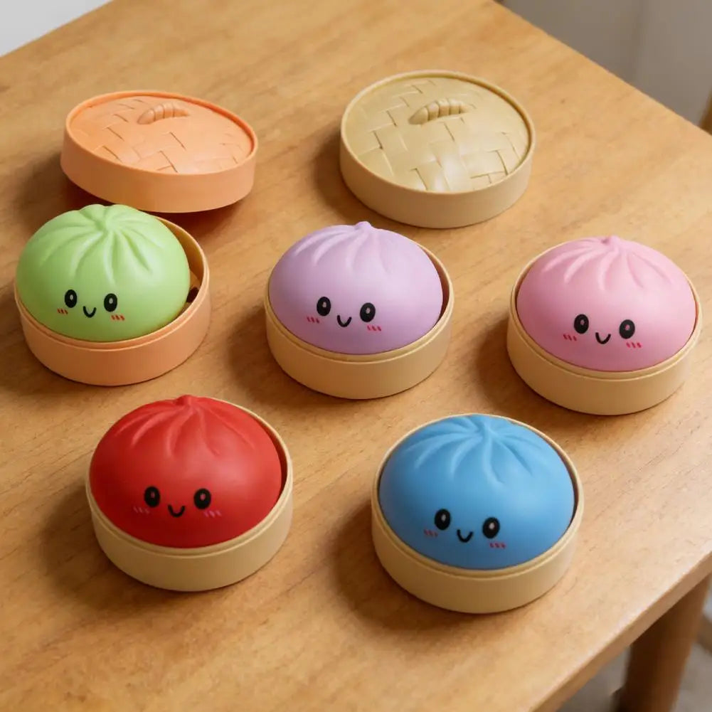 Stress Relief Squeeze Toy-Simulated Dumpling&Baozi,Reusable Low Rebound Sensory Dough Ball For Relieve Anxiety&Release Emotions