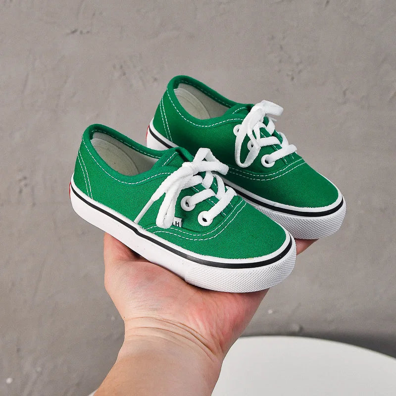Kids' Unisex Canvas Lace-Up Casual Sneakers