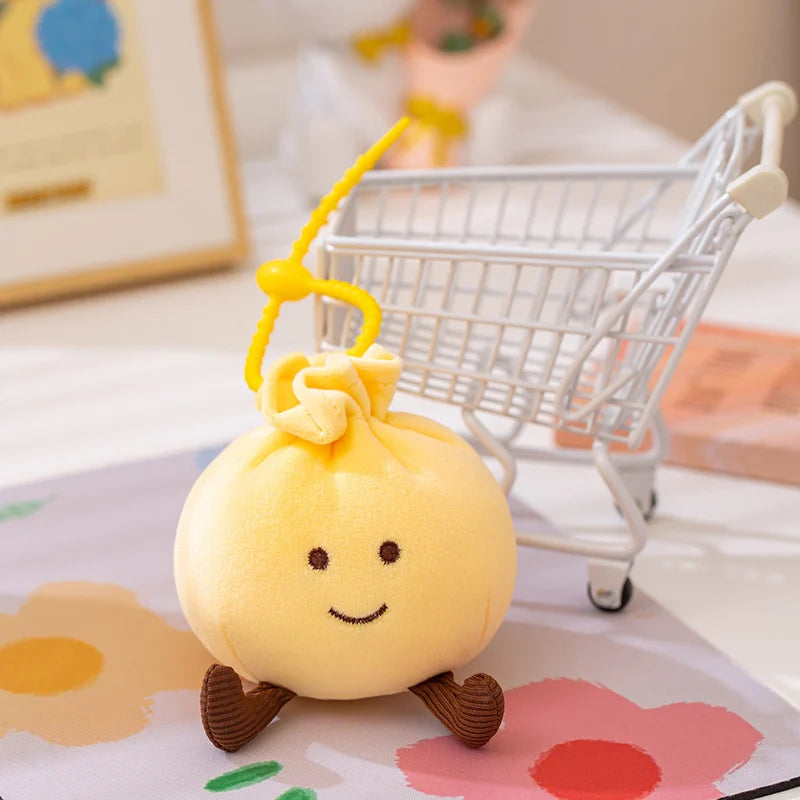 Cute Baozi & Dumpling Plush Stuffed Toy – Chinese Food Cartoon Soft Doll Keychain