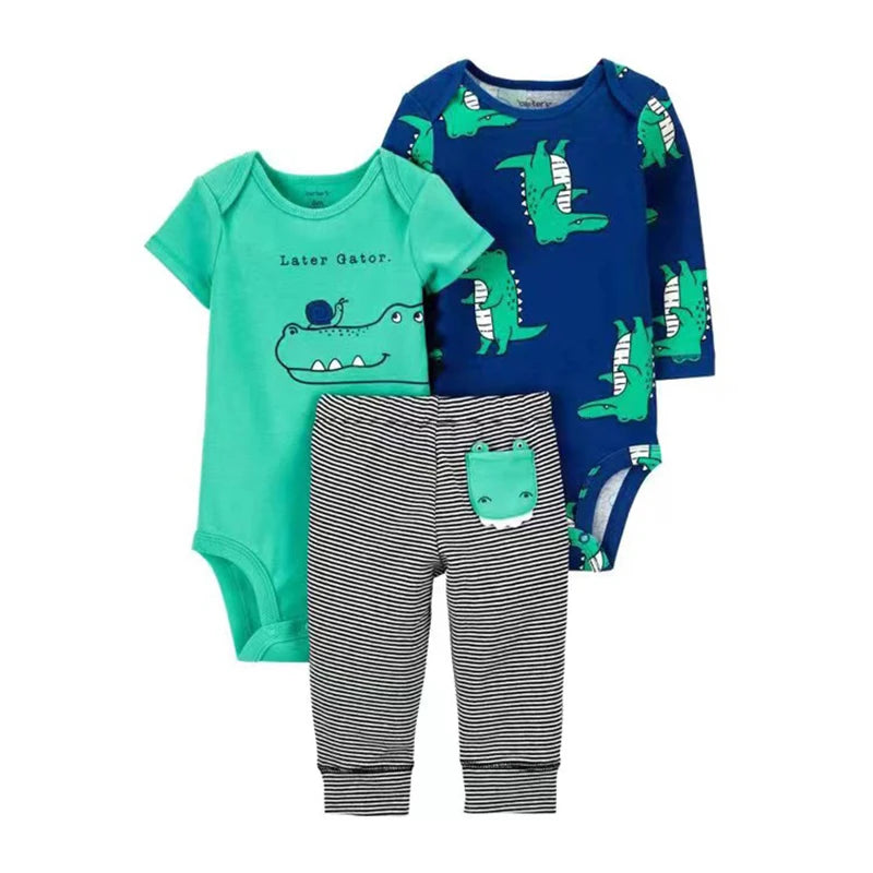 2025 Baby Girls Clothes Autumn Spring Newborn Infant Outfit Cotton Bodysuit Top And Bottom Pants Kids Toddler Clothing Set 6-24M