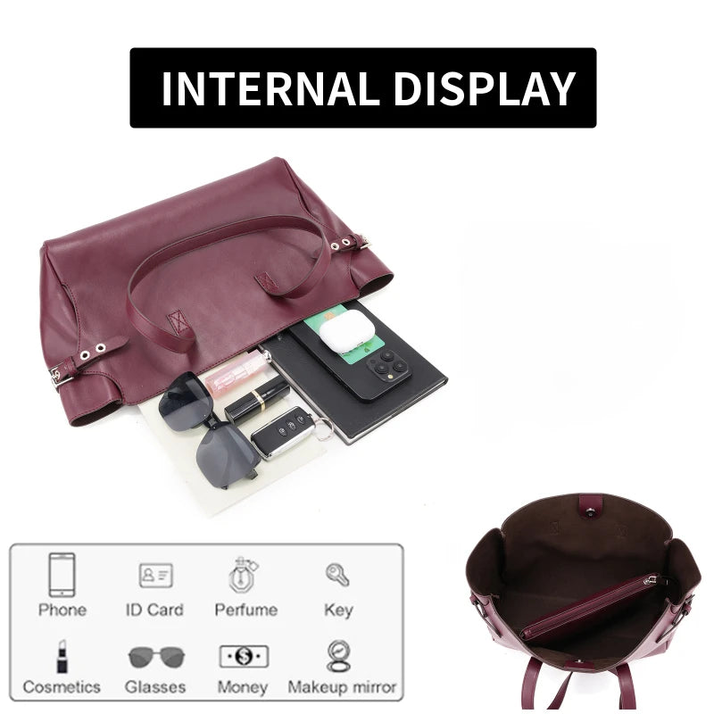 Women's Wing Style Tote Bag Set with Matching Purse