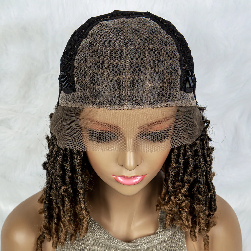 Synthetic Lace Front Wig Braided Wigs Dreadlock Wig 16 inches Short Knotless Butterfly Locs Wigs for Black Women Synthetic Wig