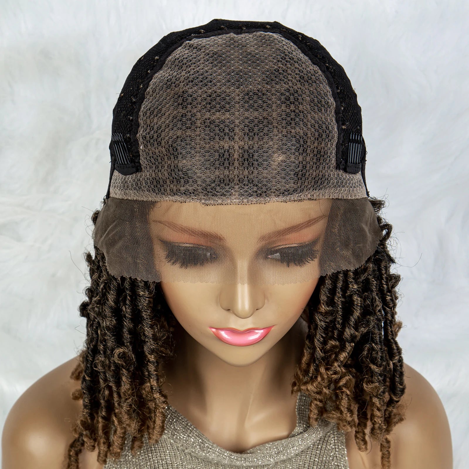 Synthetic Lace Front Wig Braided Wigs Dreadlock Wig 16 inches Short Knotless Butterfly Locs Wigs for Black Women Synthetic Wig
