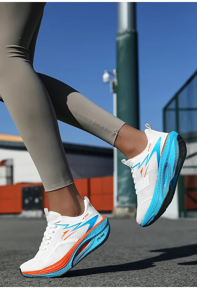 2026 Men Running Shoes Marathon Sports Air Cushion Carbon Board Breathable Lightweight Comfortable Women Athletic Sneakers New