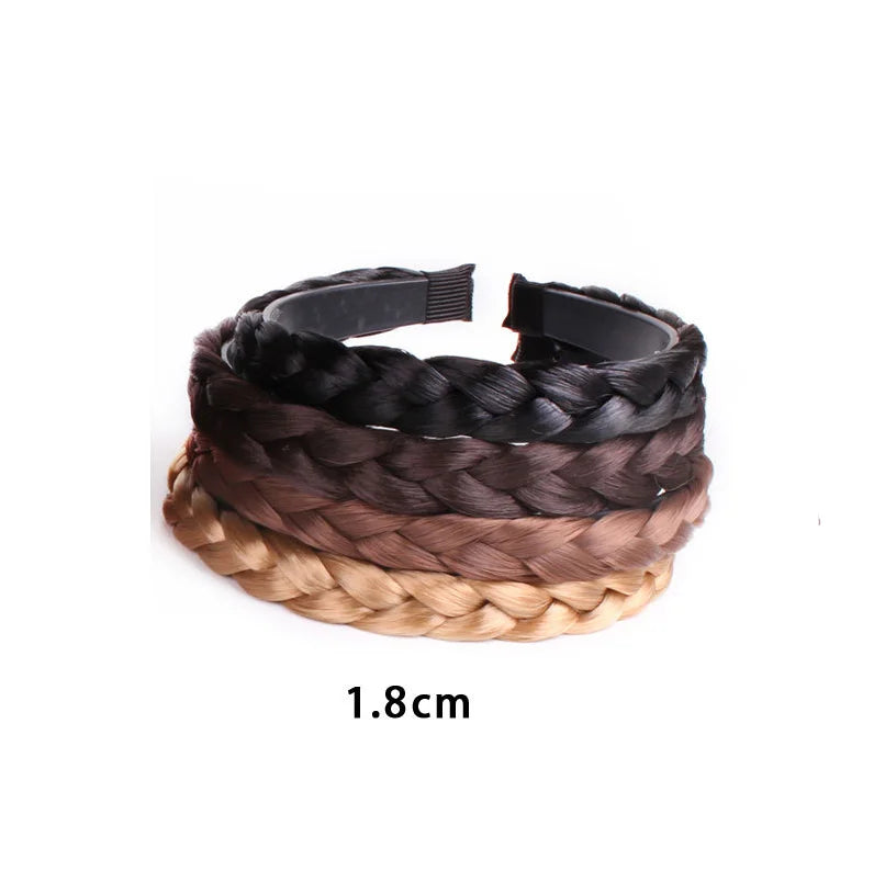 Braid Hair Band Women Fishbone Braid Women Wig Twist Braid Headband Hairpin Bohemia Non-slip Headdress Bridal Hair Accessories