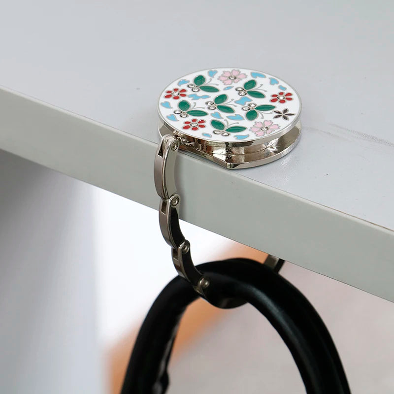 Flower Shape Folding Purse Hanger & Table Bag Hook