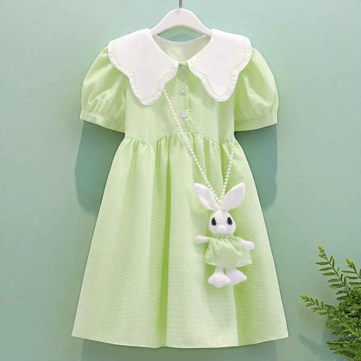 Girls Print A-Line Summer Dress – Short Sleeve School Casual Dress