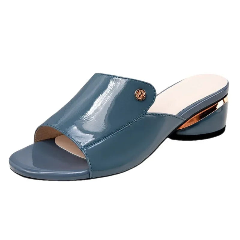 Women's High Heel Fish Mouth Square Heel Sandals