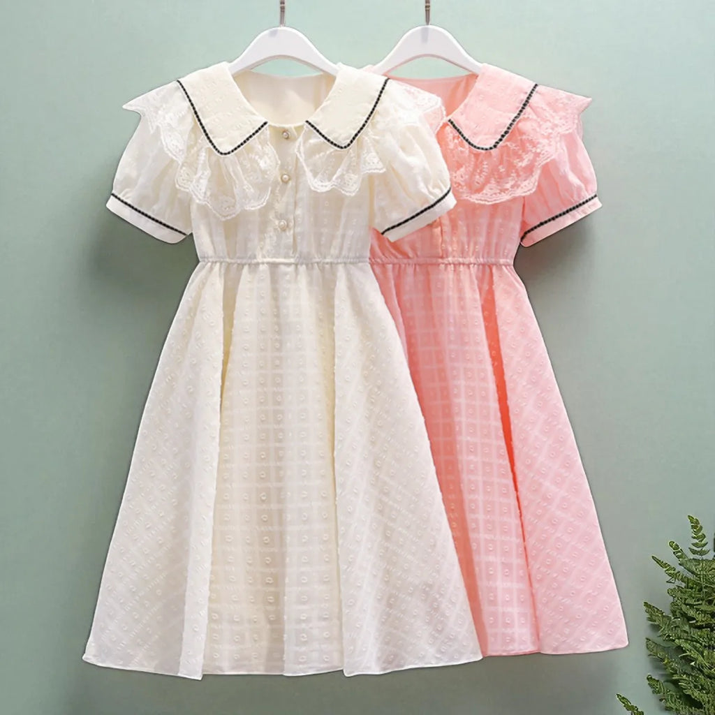 Toddlers Dresses For Girls Children's Dress Summer Cotton Kids School Costumes Short Sleeve Baby  4 5 6 8 9 10 12 Years