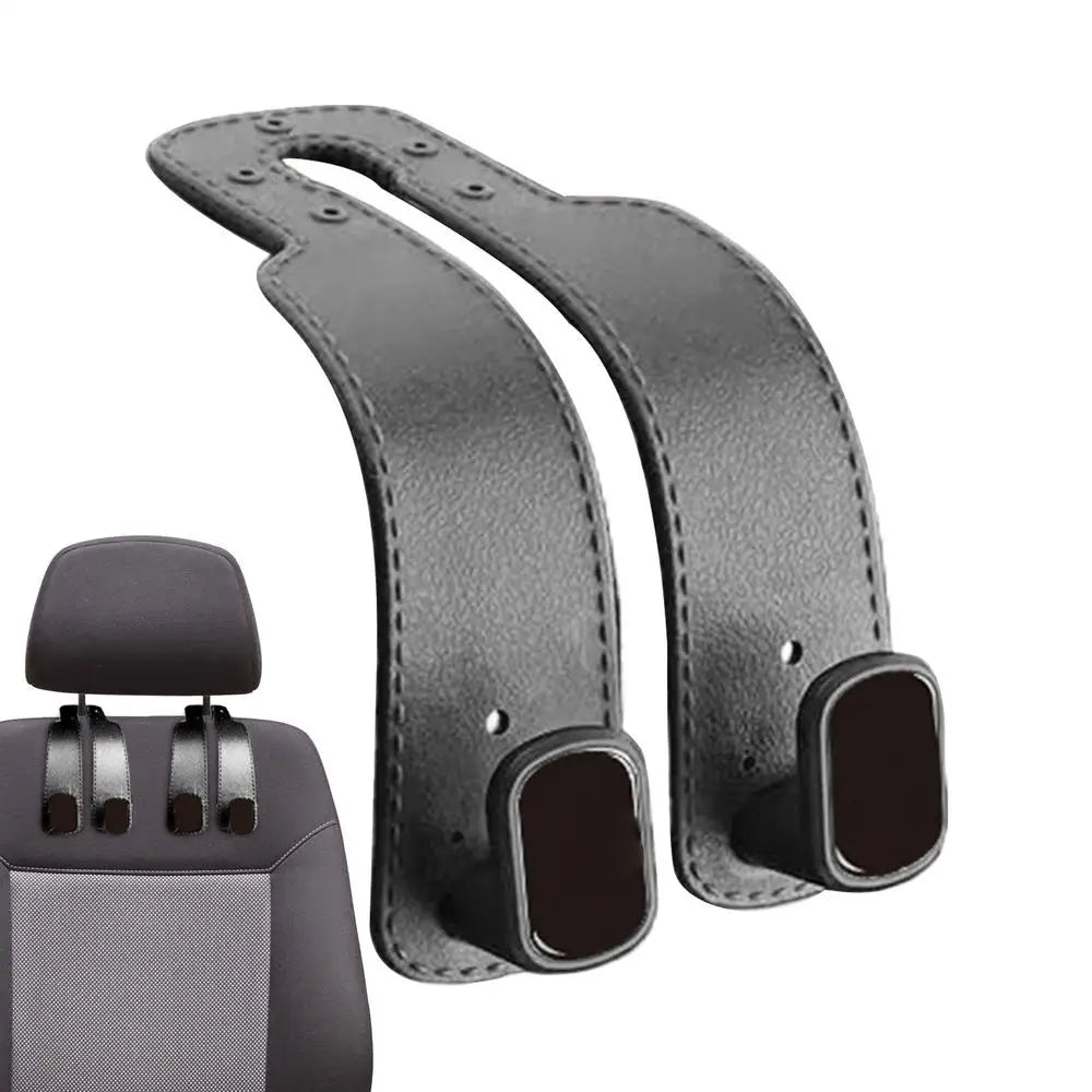 PU Leather Car Purse Hook & Headrest Hanger Organizer