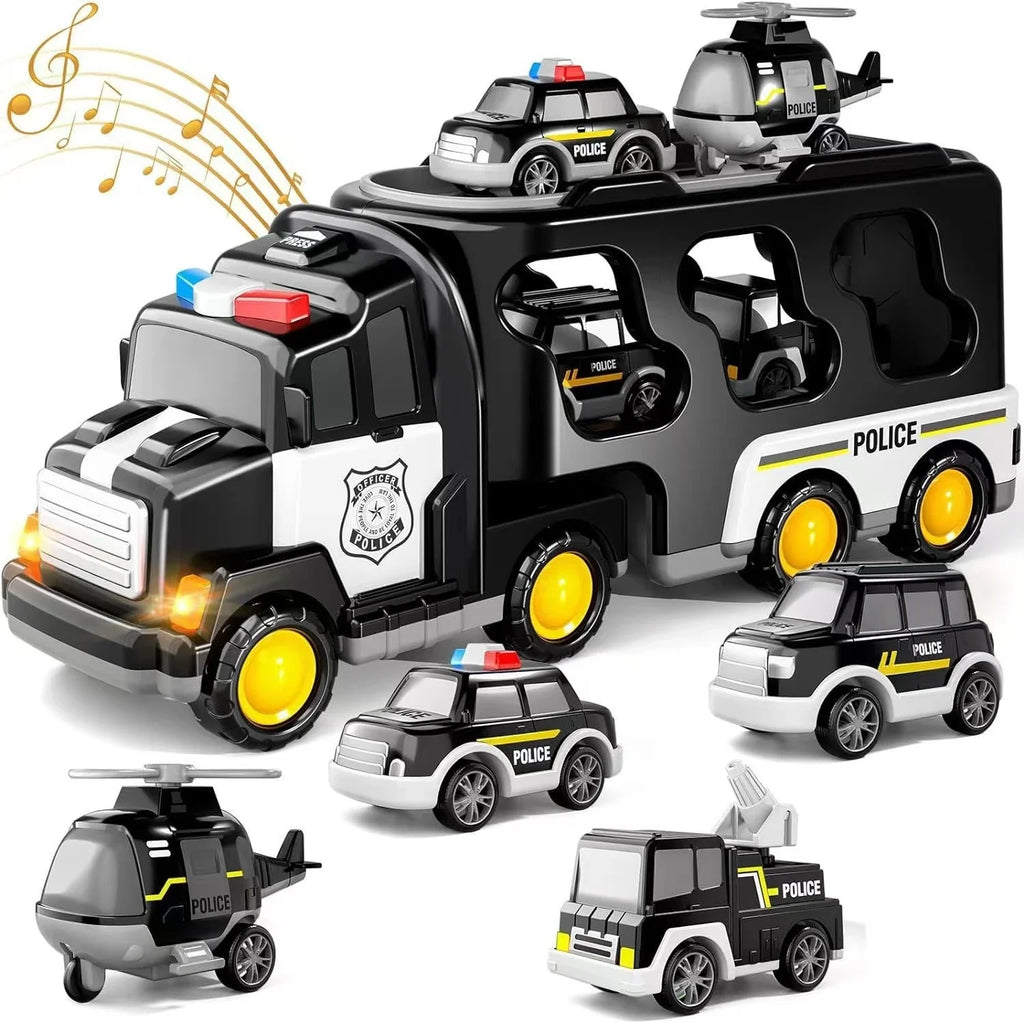 Wind-up Cars Toy engineering trucks heavy trucks police car fire trucks music light model set puzzle toys Boys Kids Gifts