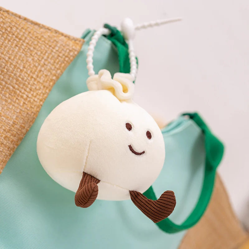 New Steamed Stuffed Bun Dumpling Pendant Imitation Food Cartoon Soft Plush Cotton Toys Stuffed Chinese Food Doll Bag Decoration