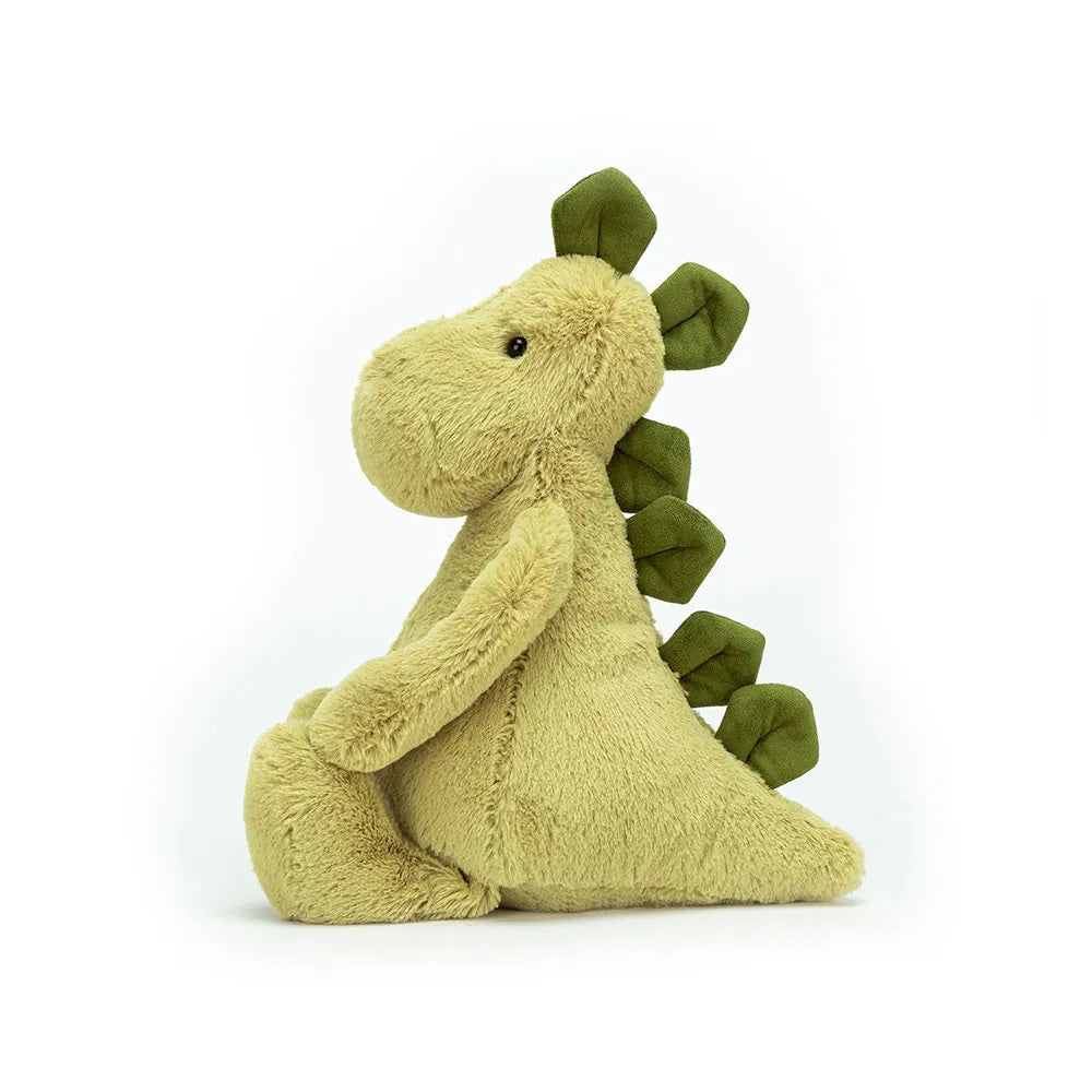 JC Shy Green Dinosaur Plush Doll | Soft Stuffed Cartoon Toy — Bag Charm & Festive Gift