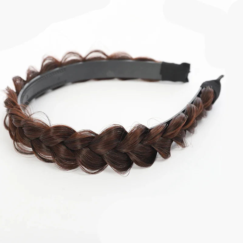 Braid Hair Band Women Fishbone Braid Women Wig Twist Braid Headband Hairpin Bohemia Non-slip Headdress Bridal Hair Accessories