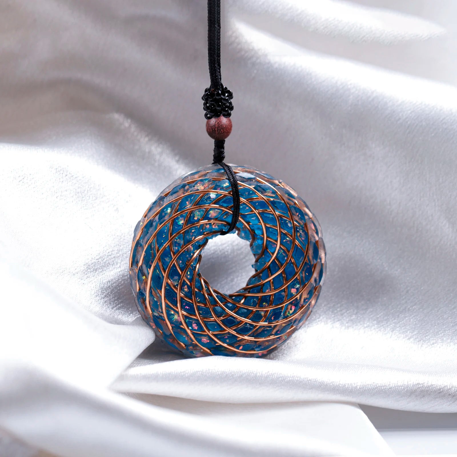 Rodin Coil & Amethyst  Orgone Pendant Necklace, Handmade pendant jewelry ，Adjustable Chain for Women & Men
