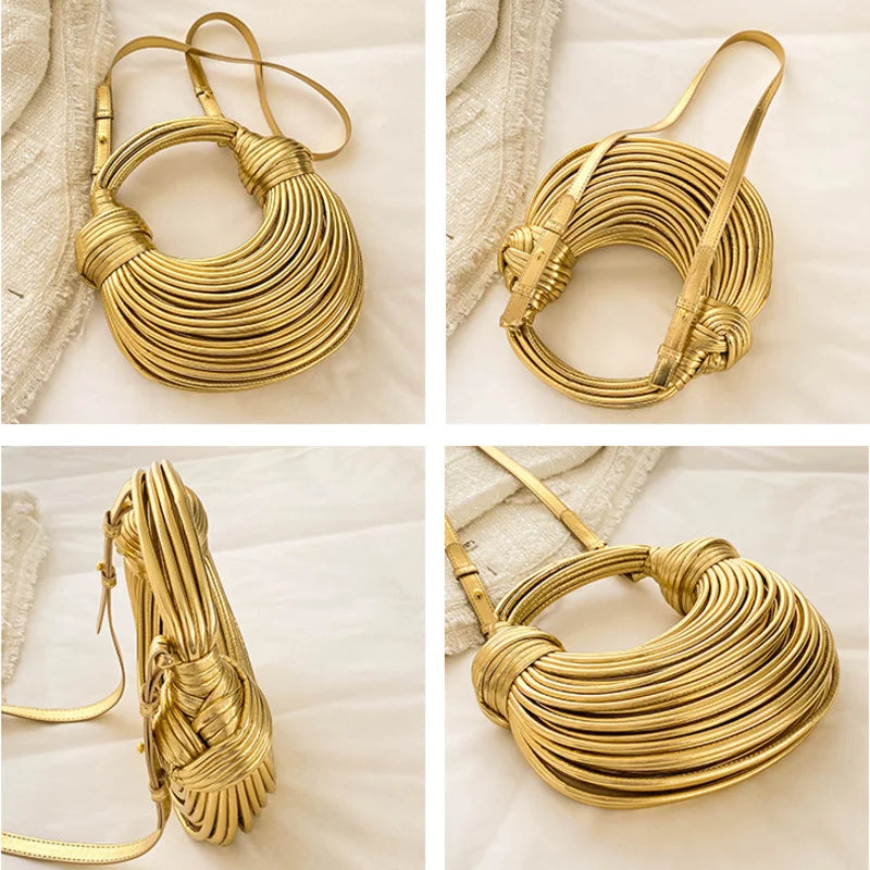 Women's Handwoven Rope Knotted Shoulder Bag
