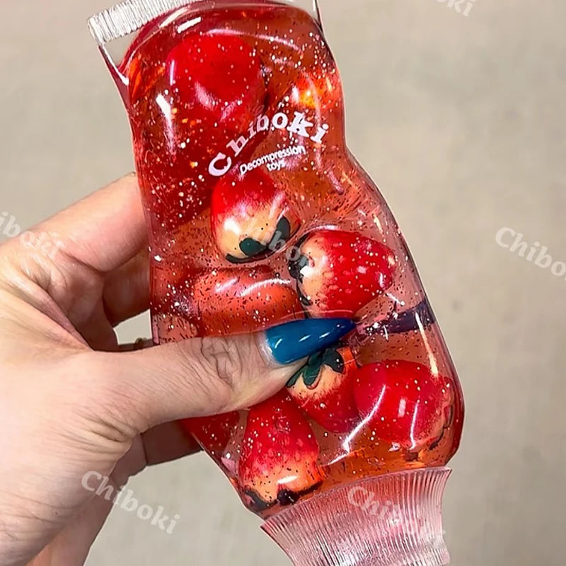 Slow Rising Squishy Stress Relief Toy | Fruit & Maltose Novelty Squeeze | Deformable Fidget | Single or 4-Pack