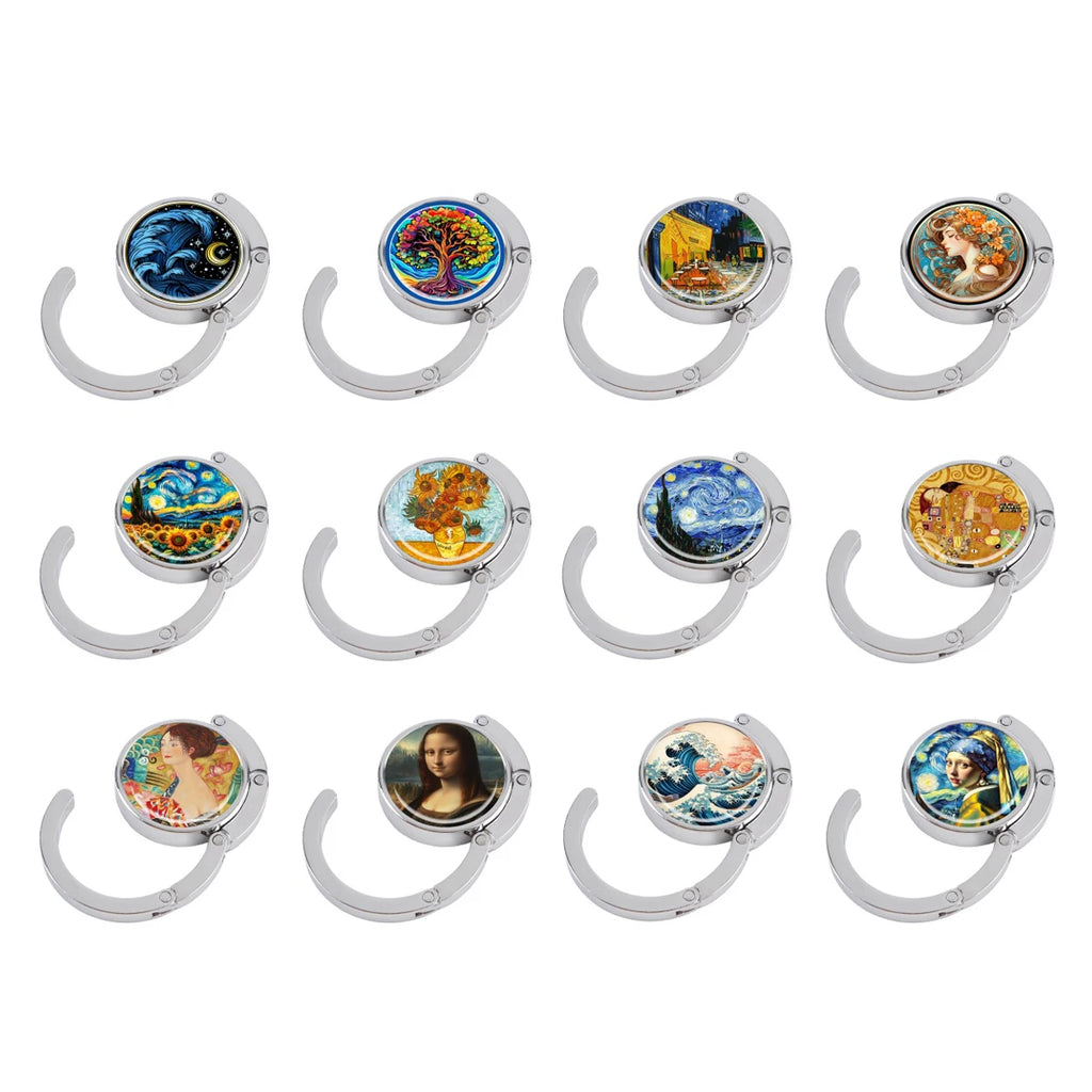 Van Gogh Art Folding Metal Purse Hanger & Table Bag Hook
